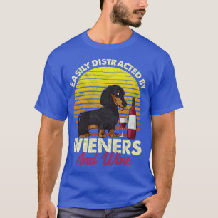 Cute Dachshund and Wine Design Doxie Dog Wiener Do T-Shirt