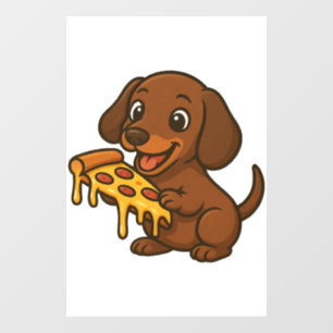 Cute Dachshund cartoon pizza pizza lover dog