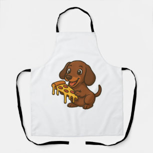 Cute Dachshund cartoon pizza pizza lover dog Apron
