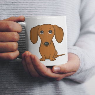 Cute Dachshund | Cartoon Wiener Dog Large Coffee Mug