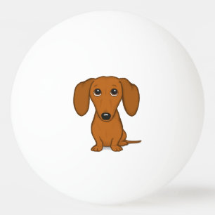 Cute Dachshund Cartoon Wiener Dog Ping Pong Ball