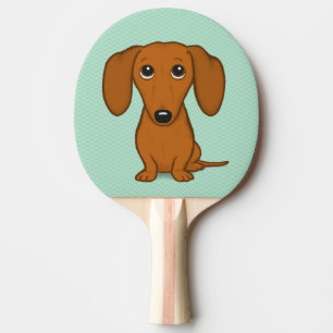 Cute Dachshund Cartoon Wiener Dog Ping Pong Paddle