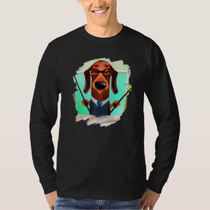 Cute Dachshund Chiweenie Teacher Professor School  T-Shirt