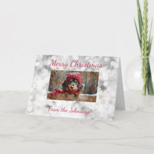 Cute Dachshund Christmas Card