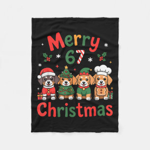 Cute Dachshund Christmas Design Funny Holiday Dog  Fleece Blanket
