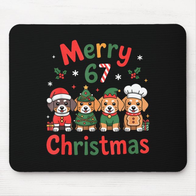 Cute Dachshund Christmas Design Funny Holiday Dog  Mouse Pad (Front)