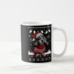 Cute Dachshund Christmas Wearing Sweater Funny Xma Coffee Mug