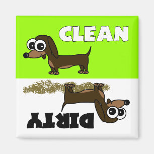 Cute Dachshund Clean / Dirty Dishwasher Magnet