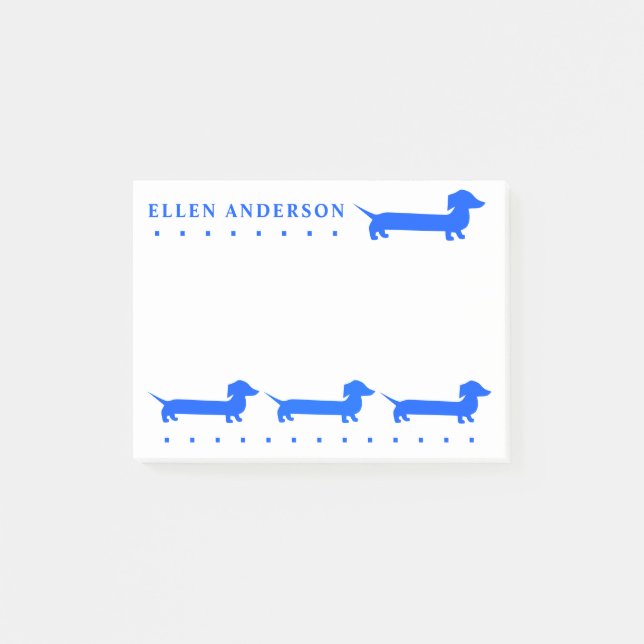 Cute Dachshund Custom Colors and Texts Post-it Notes (Front)