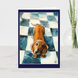 Cute Dachshund dog greeting or note card