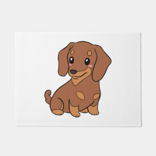 Cute dachshund dog illustration doormat