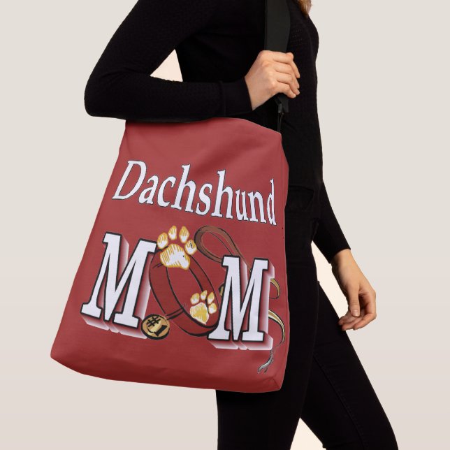 Cute Dachshund Dog Mum Crossbody Bag (Close Up)
