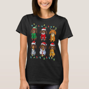 Cute Dachshund Dog Santa Elf Reindeer Christmas T-Shirt