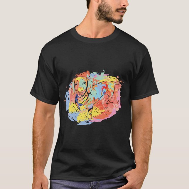 Cute Dachshund Dog T-Shirt (Front)