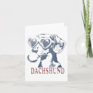 Cute Dachshund Dog With Heart Gles Bubble Gum Card