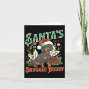 Cute Dachshund Dogs Christmas Lights Santa Holiday Card
