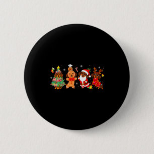 Cute Dachshund Dogs Christmas Tree Gingerbread San 6 Cm Round Badge