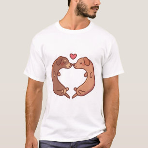 Cute Dachshund Dogs In Love T-Shirt