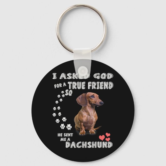 Cute Dachshund Doxie Girl Gifts Dachshund Mum Key Ring (Front)