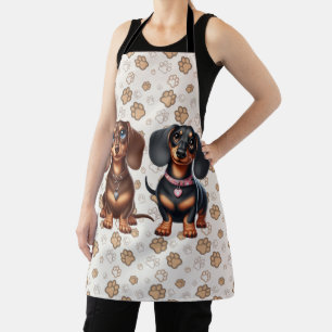 Cute dachshund friends apron