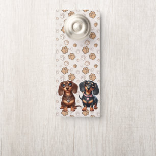 Cute dachshund friends door hanger