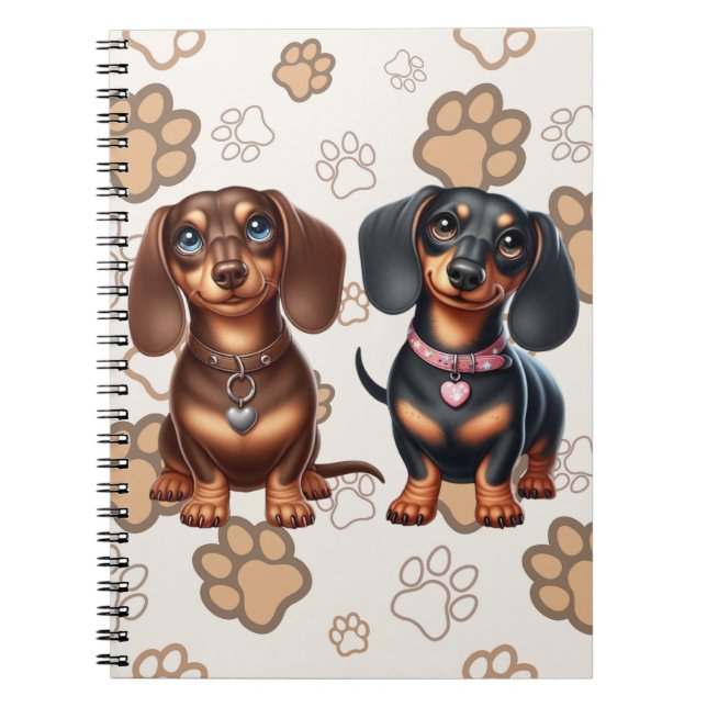 Cute dachshund friends notebook (Front)