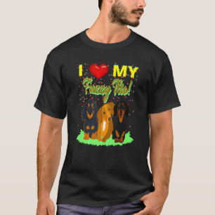 Cute Dachshund Funny Wiener Dog I Love My Fuzzy T T-Shirt
