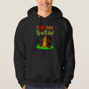 Cute Dachshund  Funny Wiener Dog I Love My Rescue  Hoodie