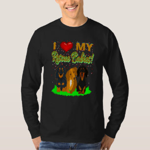 Cute Dachshund Funny Wiener Dog I Love My Rescue T-Shirt