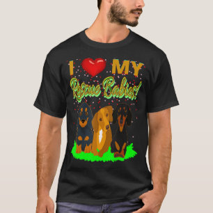 Cute Dachshund Funny Wiener Dog I Love My Rescue T-Shirt