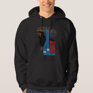 Cute Dachshund Funny Wiener Dog Independence Day Hoodie