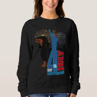 Cute Dachshund   Funny Wiener Dog Independence Day Sweatshirt