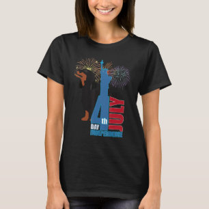 Cute Dachshund Funny Wiener Dog Independence Day T-Shirt