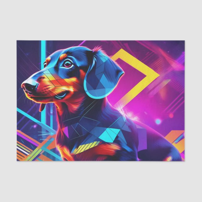 Cute dachshund geometric tissue paper (Front)