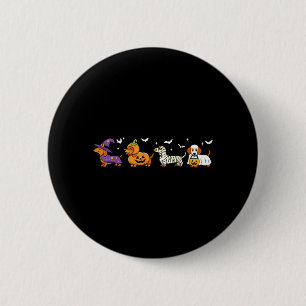 Cute Dachshund Ghost Pumpkin Dog Halloween Costume 6 Cm Round Badge