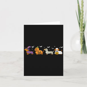 Cute Dachshund Ghost Pumpkin Dog Halloween Costume Card