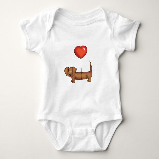 Cute Dachshund Gift Baby Bodysuit (Front)