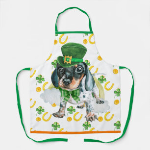 Cute Dachshund Holiday Decor St Patrick's Day Dog Apron