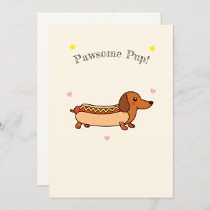 Cute dachshund hotdog holiday card