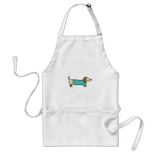 Cute dachshund in mint blue standard apron