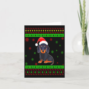 Cute Dachshund Long Dog Mom Merry Xmas New Year Card