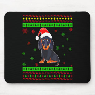 Cute Dachshund Long Dog Mom Merry Xmas New Year  Mouse Pad