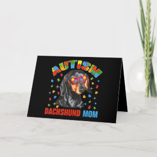 Cute Dachshund Lover Autism Awareness Dog Mum Gift Card