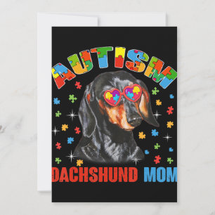 Cute Dachshund Lover Autism Awareness Dog Mum Gift Holiday Card