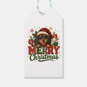 Cute Dachshund Merry Christmas Gift Tags