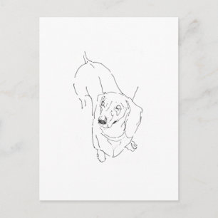 Cute Dachshund Mug – Line Art Sausage Dog Postcard