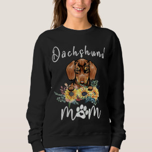 Cute Dachshund Mum Sunflower Dog Mum Sweatshirt