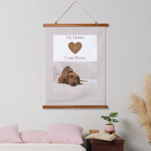 Cute Dachshund My Home Is Your Home Dog Lover Gift Hanging Tapestry