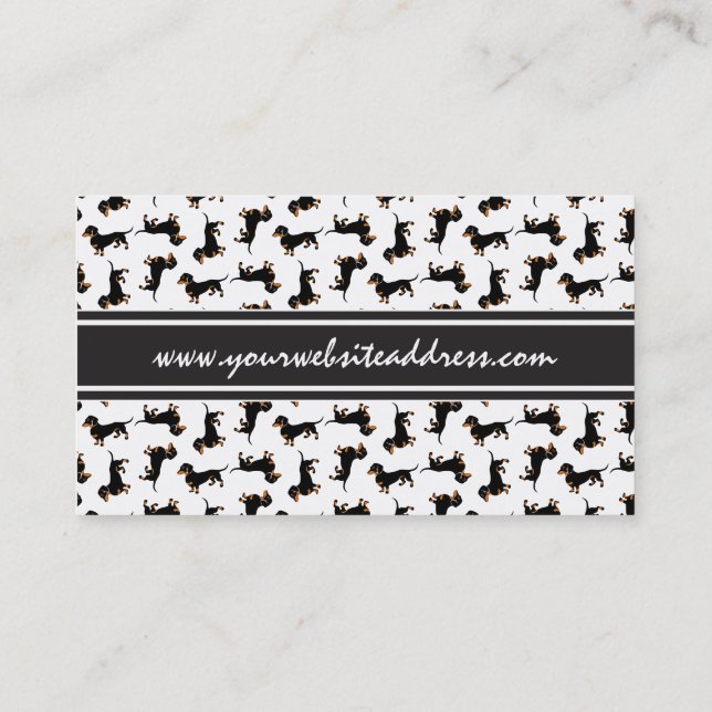 Cute Dachshund Pattern Business Card (Back)