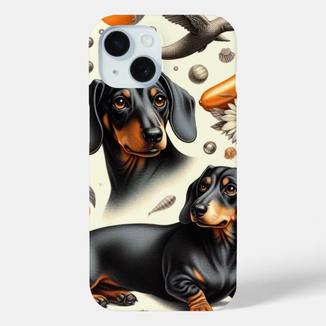 Cute Dachshund Pattern Case-Mate iPhone Case (Back)